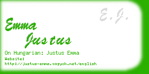 emma justus business card